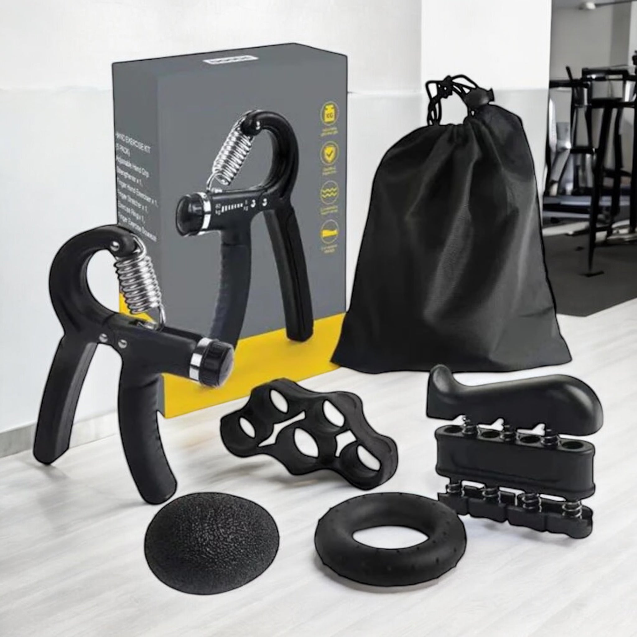 Grip Strength Set 5-Piece Hand Grip Strength Set – Grip Ring, Ball, Finger & Palm Grippe ...