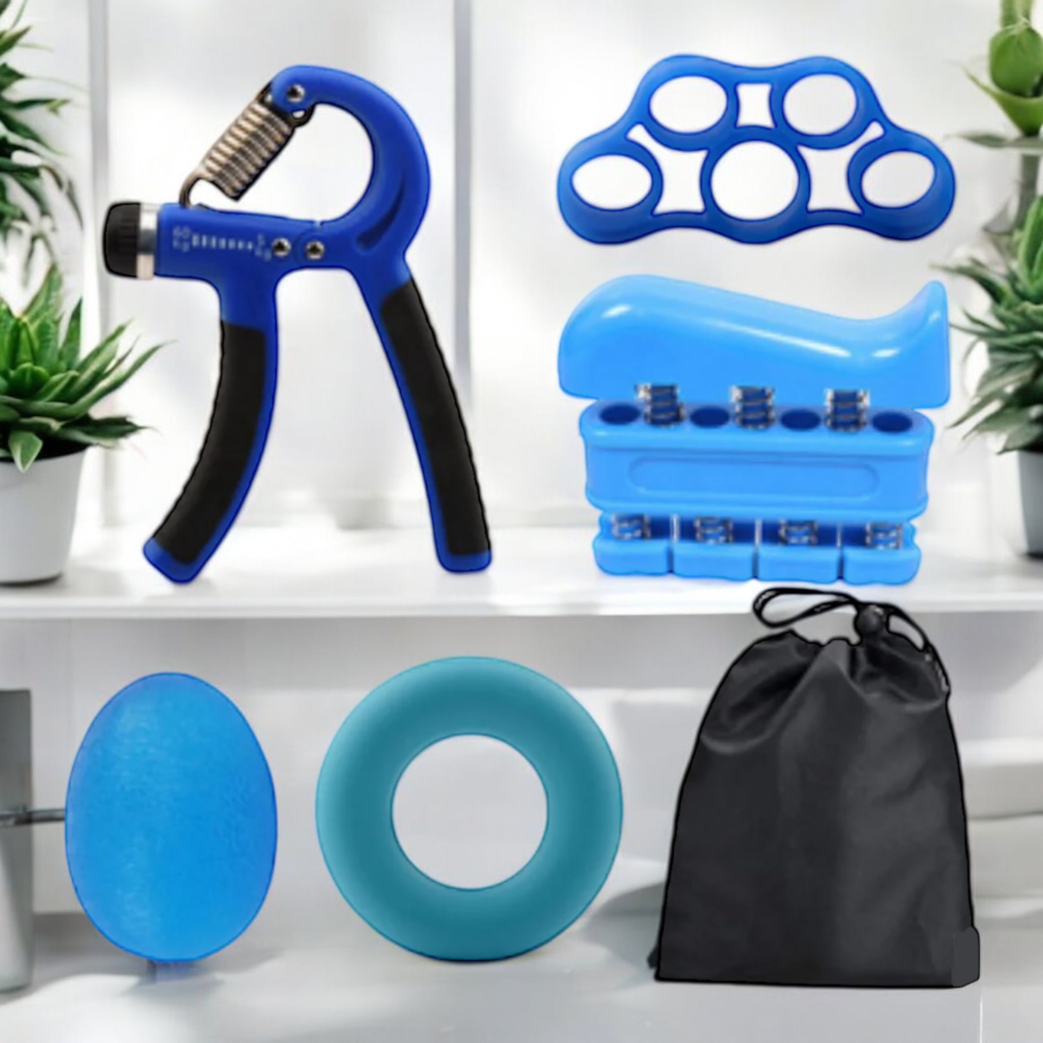 Grip Strength Set 5-Piece Hand Grip Strength Set – Grip Ring, Ball, Finger & Palm Grippe ...