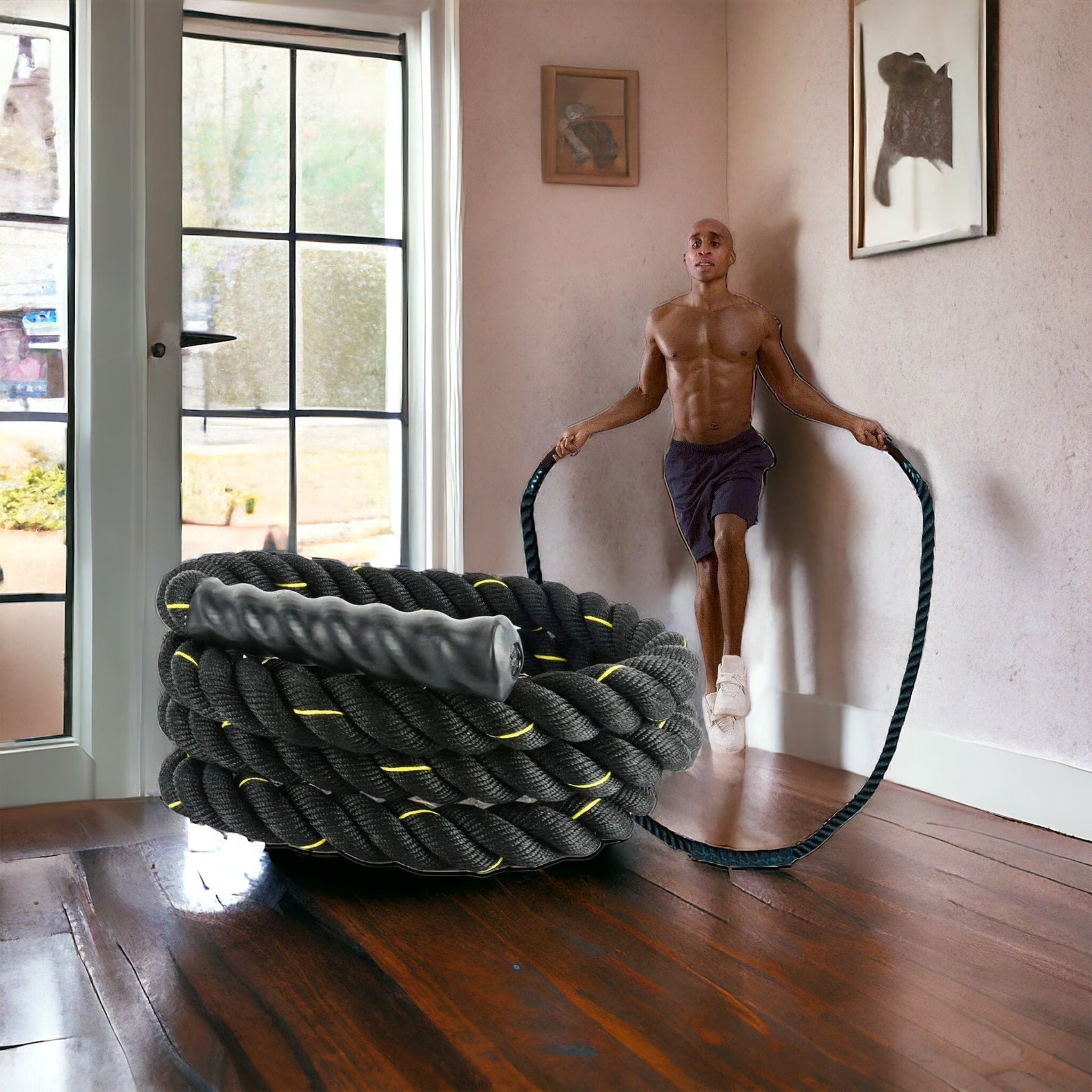 Heavy-Duty Triple-Strand Fitness Jumping Rope | Weight-Bearing Bold Ro ...
